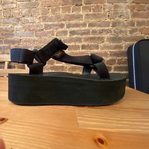Teva Black Flatform Sandals